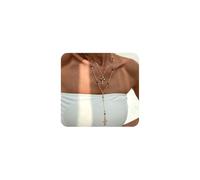 GIGB PBDK Strati Strass Croce Lariat Collana Set per Le Donne Oro Alla Moda Regolabile Crocifisso Ciondolo Girocollo Lungo Cristallo Y Collana Fede Gioielli Accessorio, Large, Metallo, Nessuna pietra