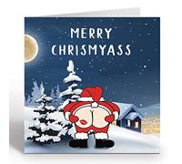 GIGGLE GREETINGS - Biglietto di Natale divertente e irriverente con Babbo Natale per Lui o per Lei - Biglietto di Natale per adulti - Biglietto di Natale per Uomini e Donne - Biglietto ecologico