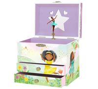 Giggle & Honey Portagioie Carillon Ballerina per Bambine - Cofanetto Musicale per Bambini con Ballerina Rotante, Regali di Compleanno Ballerina Nera per Bambine, Portagioie, 17,1 x 13,3 x 15,2 cm