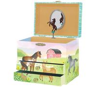 Giggle & Honey Portagioie Carillon Cavalla per Bambine - Cofanetto Musicale per Bambini con Cavalla Rotante, Regali di Compleanno Cavalla per Bambine, Portagioie, 17,1 x 13,3 x 15,2 cm