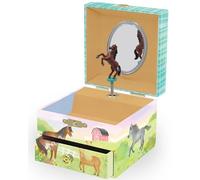 Giggle & Honey Portagioie Carillon Cavalla per Bambine - Scatola Musicale Cavalla Danzante per Bambini con Specchio, Regali Cavalla per Bambine, Regalo di Compleanno per Bambini, Età 3-10 anni