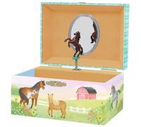 Giggle & Honey® Portagioie Carillon per Bambine - Scatola Musicale per Bambini con Cavalla che Gira e Specchio, Regali per Bambine da 3 a 10 anni, Scatole Portagioie per Bambini