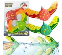 Giggleye Glider Sottomarino, Giocattolo Subacqueo per Bambini, Pesce Diavolo per Piscina, Giocattolo per Piscina, Giocattolo Acquatico per Adolescenti e Bambini (2 Pezzi Rosso e Verde)