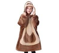 Giggling Getup Felpa con Coperta Indossabile a Forma di Bradipo - Felpa Oversize in Sherpa Fleece con Cappuccio, Coperta in Flanella Peluche con Tasca e Maniche, Regali per Ragazze e Ragazzi Bambini
