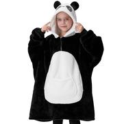 Giggling Getup Felpa con Coperta Indossabile a Forma di Panda - Felpa Oversize in Sherpa Fleece con Cappuccio, Coperta in Flanella Peluche con Tasca e Maniche, Regali per Ragazze e Ragazzi Bambini