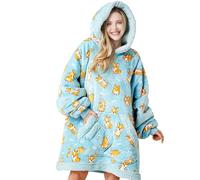 Giggling Getup Felpa con Coperta Indossabile per Donne e Uomini - Felpa con Coperta Oversize in Flanella e Sherpa Fleece, con Tasca e Maniche, Coperta, Regali di Compleanno per Adulti, Corgi