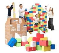 GIGI BLOKS 200 Colorati Mattoncini Costruzioni Grandi per Bambini XXL Impilabili & Incastro | Cartone Blocchi Costruzioni per Bambini Robusti e Facili da Montare | Grandi Giochi Montessori Educativi