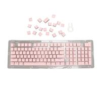 Gigicial Copritasti per tastiera meccanica, 130 tasti Copritasti personalizzati ergonomici in ABS bicolore con estrattore per la maggior parte dei tasti 61 64 68 72 82 84 87 104 (Pink)