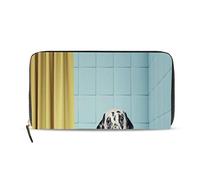 GIGIJY Carino Due Cane e Gatto Modello Borsa Multi Porta Carte di Credito Borsa per Le Donne In Pelle Con Cerniera Portafoglio Lungo, Multi, Taglia unica