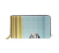 GIGIJY Carino Due Cane e Gatto Modello Borsa Multi Porta Carte di Credito Borsa per Le Donne Vera Pelle Con Cerniera Portafoglio Lungo, Multi, Taglia unica