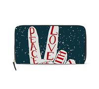 GIGIJY Creativo Due Mano Pace Sign Borsa Multi Porta Carte di Credito Borsa per Le Donne In Pelle Con Cerniera Lungo Portafoglio, Multi, Taglia unica