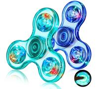 Gigilli Fidget Spinners 2 Pack, LED Illumina Fidget Giocattoli per Bambini, Bomboniere Della Festa Glow nel buio Fidget Giocattoli, Compleanno Classroom Prizes per Bambini(Blu scuro e blu)