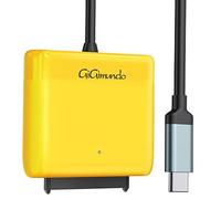GiGimundo Adattatore da USB C a SATA 5 Gbps, cavo di tipo C (7 + 15 pin) per masterizzatore CD/DVD da 2,5 pollici, 1 m, giallo (GM1-3C)