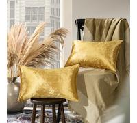 GIGIZAZA - Federe decorative in velluto dorato per divano letto, confezione da 2, morbide federe per cuscino 30 x 50 cm