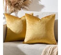 GIGIZAZA Set di 2 federe decorative in velluto, colore oro, per soggiorno, camera da letto, divano, auto, 40 cm x 40 cm