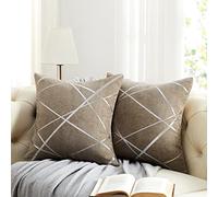 Gigizaza - Set di 2 federe decorative per cuscini da divano, 16 x 16 cm, colore: marrone