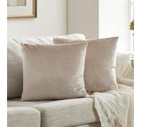 GIGIZAZA Set di 2 federe Decorative per Divano, 45 x 45 cm, Color Crema, Cuscini Quadrati in Velluto