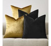 GIGIZAZA Set di 4 federe per cuscini da 45 x 45 cm, in velluto, decorative, lussuose, quadrate, morbide, per soggiorno