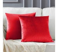 GIGIZAZA Vino Rosso Lusso Cuscino Copre Caso, di Velluto Cuscino Decorativi Square Sham Cuscino Copre per Divano Divano Letto Arredamento 50x50cm Set di Due