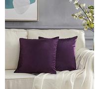 GIGIZAZA Viola Lusso Cuscino Copre Caso, La Striscia di Velluto Accento a Cuscino, Miglior Decorativi Square sham Cuscino Copre per Divano Divano Letto Arredamento 45x45cm Set di Due