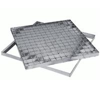 Giglia zincata con telaio da esterno coperchio per pozzetto sifonane chiusino tombino canaletta quadrata pedonabile (CM 20 X 20)