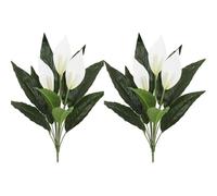 Giglio di Calla artificiale 42 cm for decorazioni da giardino e matrimoni | Fiore in plastica con foglia verde for la decorazione di esterni, casa ed eventi