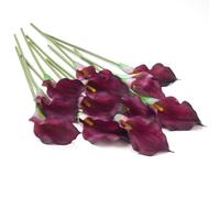 Giglio di calla in silicone realistico, adatto for la decorazione domestica e gli ornamenti del centro matrimonio(Purple)