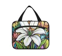 Giglio di Pasqua Felice Pasqua FIORE e bianchi borse da appendere per i viaggi con gancio, designer borsa essenziale per la cura della pelle per i viaggi must crociere estuche para brochas maquillaje