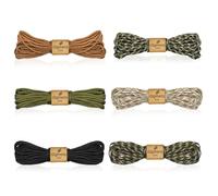 Gigmeta 60 m/198 ft di Corda Paracord da 4 mm, 6 Pezzi di Corda Paracord con 7 Fili Interni per Campeggio, Attività All'aperto, Guinzaglio per Cani, Collare, Braccialetto