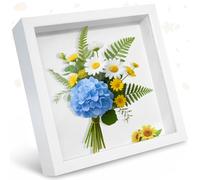 Gigmeta Cornice 3D Profonda, Cornice Profonda in Legno, Cornice 20x20cm per Ricordi, Bouquet da Matrimonio e Fiori