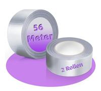 Gigmeta Nastro Telato Argento - 2 Rotoli di Nastro Americano 28m x 48mm - Duct Tape extra forte - Gaffa Tape Impermeabile - Nastro in Tessuto largo - Nastro Adesivo per Interno ed Esterno