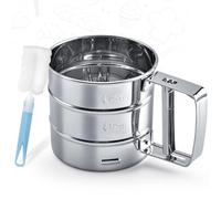 Gigmeta Setaccio Farina, capacità di 250g spargi Zucchero a Velo, Setaccio da Cucina con Manico ad azionamento Singolo