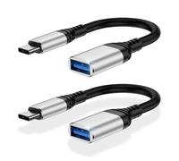 GiGreen Adattatore USB C a USB, [2 pezzi] OTG adattatore USB C, USBC a USB3.0 OTG cavo compatibile con iPhone 17/16/15 Pro Max, Samsung Galaxy S25/S24/S23/S22 Ultra, iPad Pro, MacBook Pro/Air