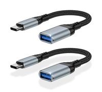 GiGreen Adattatore USB C a USB, [2 pezzi] OTG adattatore USBC, tipo C a USB3.0 OTG cavo compatibile con iPhone 16/15 Pro Max, Samsung Galaxy S25/S24/S23/S22 Ultra, iPad mini, MacBook Pro/Air, Huawei