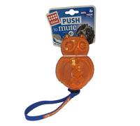 GiGwi Spingere per muto giocattolo per cani inerattivo Squeaker giocattolo da masticare per cani - blu/arancione gufo