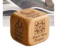 Gihioue Dadi di decisione - Cubo di quilting in legno con 6 pagine, idea regalo, possibilità di cucire creativa, gioco per designer mamme, trapunta artigianale, amanti delle nonne, taglierina