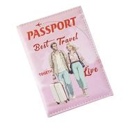 Gihioue Titolare del passaporto di viaggio | per passaporto,impermeabile carte di credito portafogli per coppie uomini donne bambini famiglia, Colore: rosa., Zwei Personen,