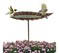 Gihioue Vasca da bagno per uccelli in metallo alto per il giardino - Scultura in ghisa a forma di foglia d'acqua per colibrì parrocchia birdwatching