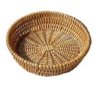 Giilayky Cesto in vimini intrecciato a mano, cesto di vimini per pane, frutta, deposito di verdure, cesto regalo 25 x 8 cm