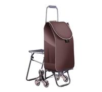 GIIYOEW Carrello della Spesa con Sedile Pieghevole Grocery Carrello per Auto 6 Ruote Che salgono Le Scale 80KG capacità di Peso,6