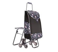 GIIYOEW Carrello della Spesa con Sedile Pieghevole Grocery Carrello per Auto 6 Ruote Che salgono Le Scale 80KG capacità di Peso,5
