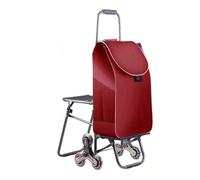 GIIYOEW Carrello della Spesa con Sedile Pieghevole Grocery Carrello per Auto 6 Ruote Che salgono Le Scale 80KG capacità di Peso,4