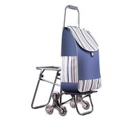 GIIYOEW Carrello della Spesa con Sedile Pieghevole Grocery Carrello per Auto 6 Ruote Che salgono Le Scale 80KG capacità di Peso,1