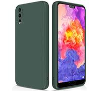 GiiYoon Cover Compatibile con Huawei P20 Custodia in Silicone, Custodia Antiurto Custodia Sottile in Silicone con Strato Interno in Fibra e Protezione della Fotocamera, verde
