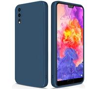 GiiYoon Cover Compatibile con Huawei P20 Custodia in Silicone, Custodia Antiurto Custodia Sottile in Silicone con Strato Interno in Fibra e Protezione della Fotocamera, blu