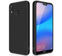 GiiYoon Cover per Huawei P20 Lite Custodia in Silicone, Custodia Antiurto Case Sottile in Silicone TPU con Strato Interno in Fibra e Protezione della Fotocamera, Nero