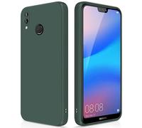 GiiYoon Cover per Huawei P20 Lite Custodia in Silicone, Custodia Antiurto Case Sottile in Silicone TPU con Strato Interno in Fibra e Protezione della Fotocamera, Verde