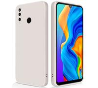 GiiYoon Cover per Huawei P30 Lite Custodia in Silicone, Custodia Antiurto Case Sottile in Silicone TPU con Strato Interno in Fibra e Protezione della Fotocamera, Bianco