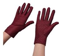 GIJMZY 1 paio di guanti da donna alla moda in cotone protezione solare estiva patchwork in pizzo sottile e traspirante punto guida(B red)