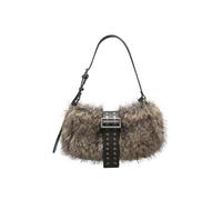 GIJMZY Borsa a tracolla con rivetti in peluche soffice Borse sotto le ascelle borchie punk for donne firmate in pelliccia sintetica Chic da donna(Brown)